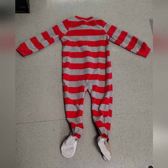 Carter's Just For You Christmas Holiday One Piece Pajamas Size 3T Red Santa PJ - Picture 4 of 11